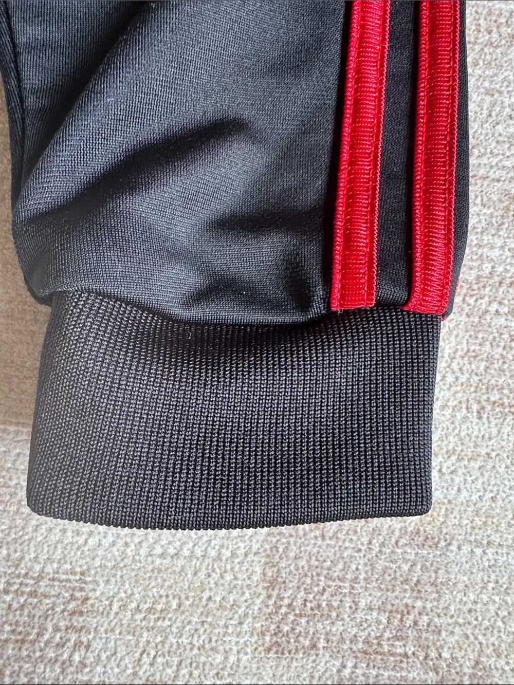 adidas Red Kids Tracksuit with Black Stripes and Accents size 18M